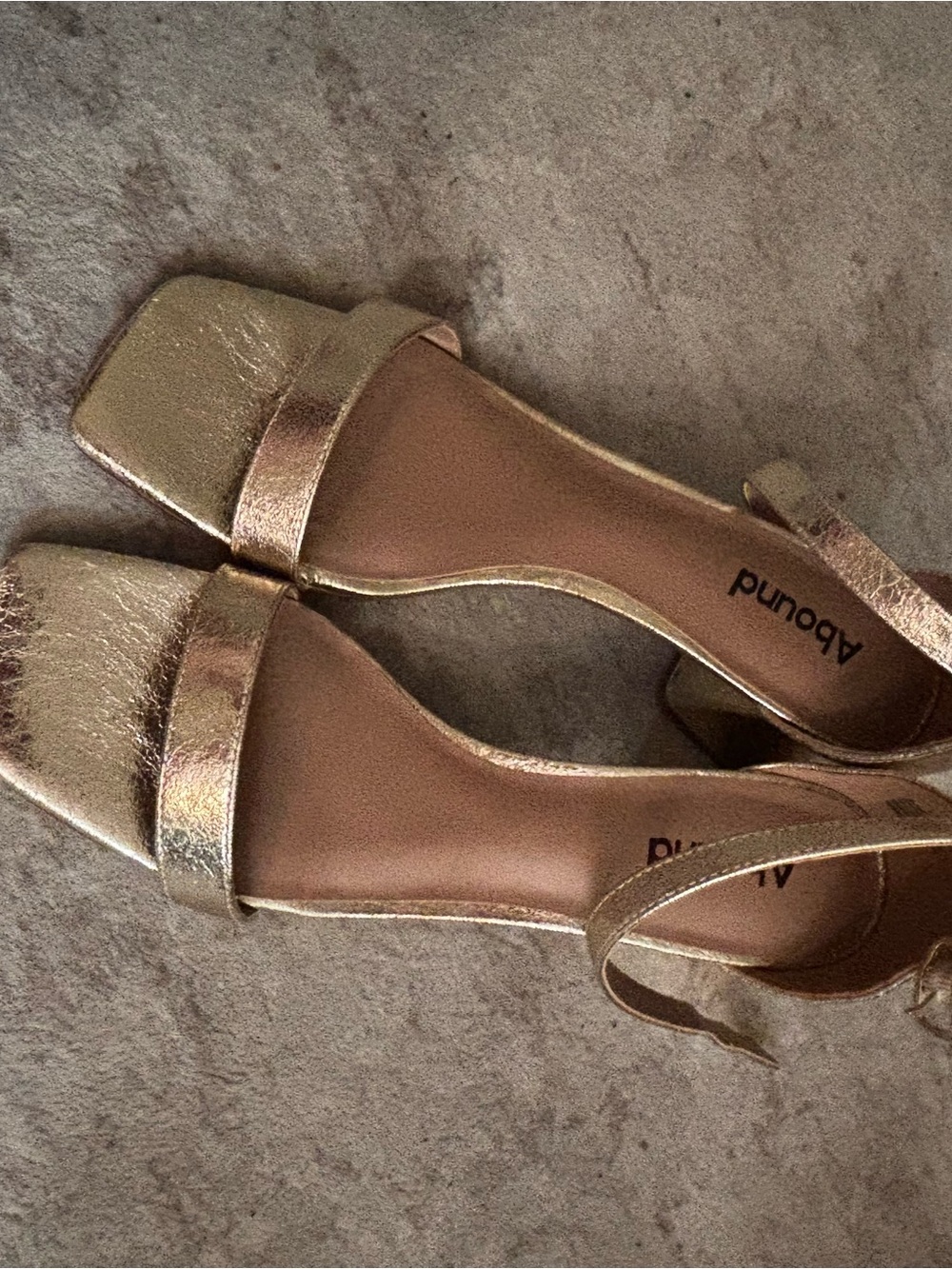 Abound Rose Gold Square-Toe Block Heel Sandals